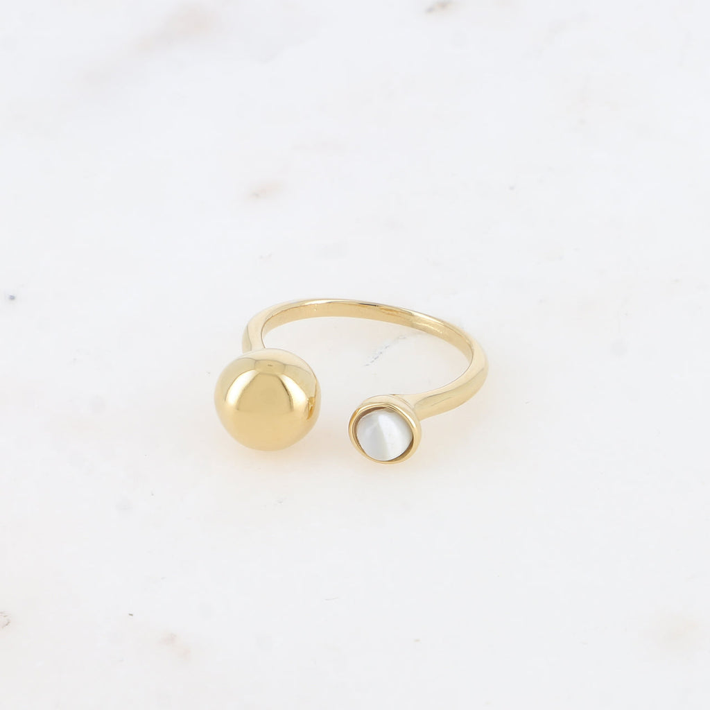 Mother of Pearl Orbit Ring