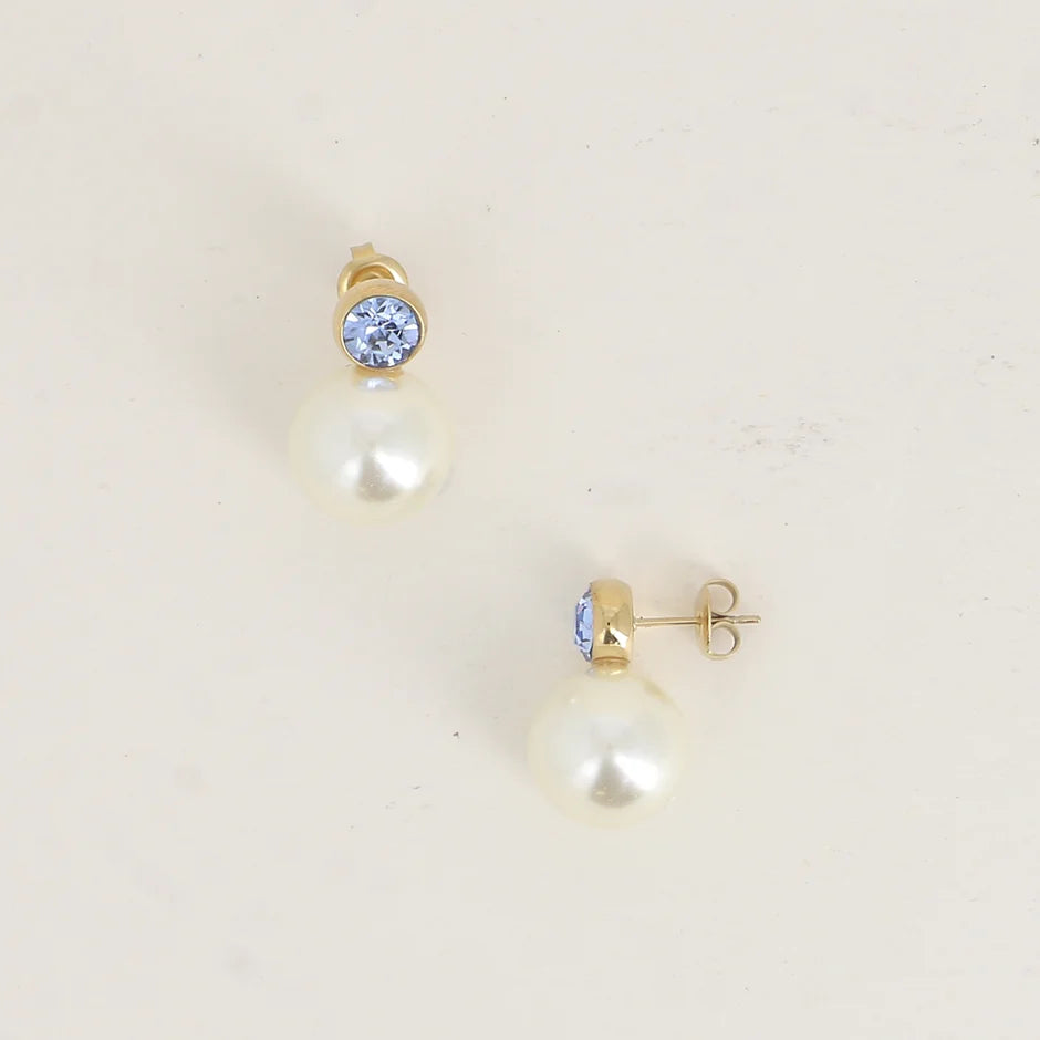 Blue Orla Pearl Earrings