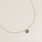 Blue Amber Pendant Necklace