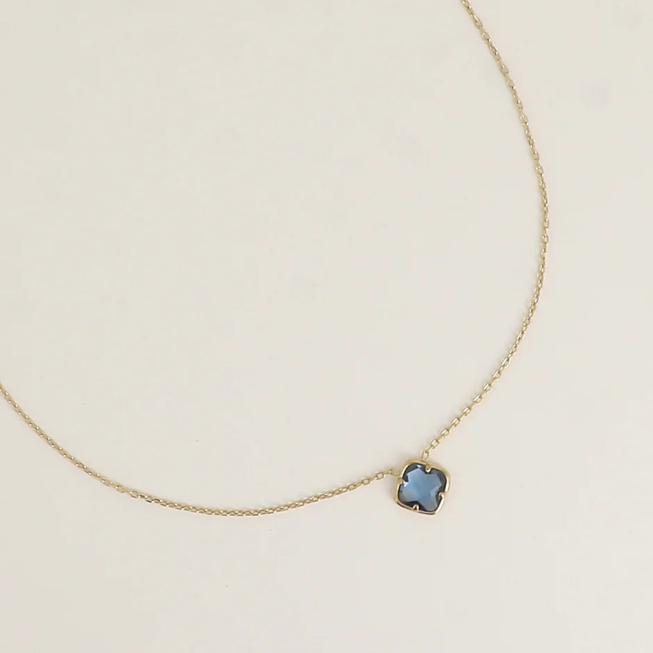 Blue Amber Pendant Necklace