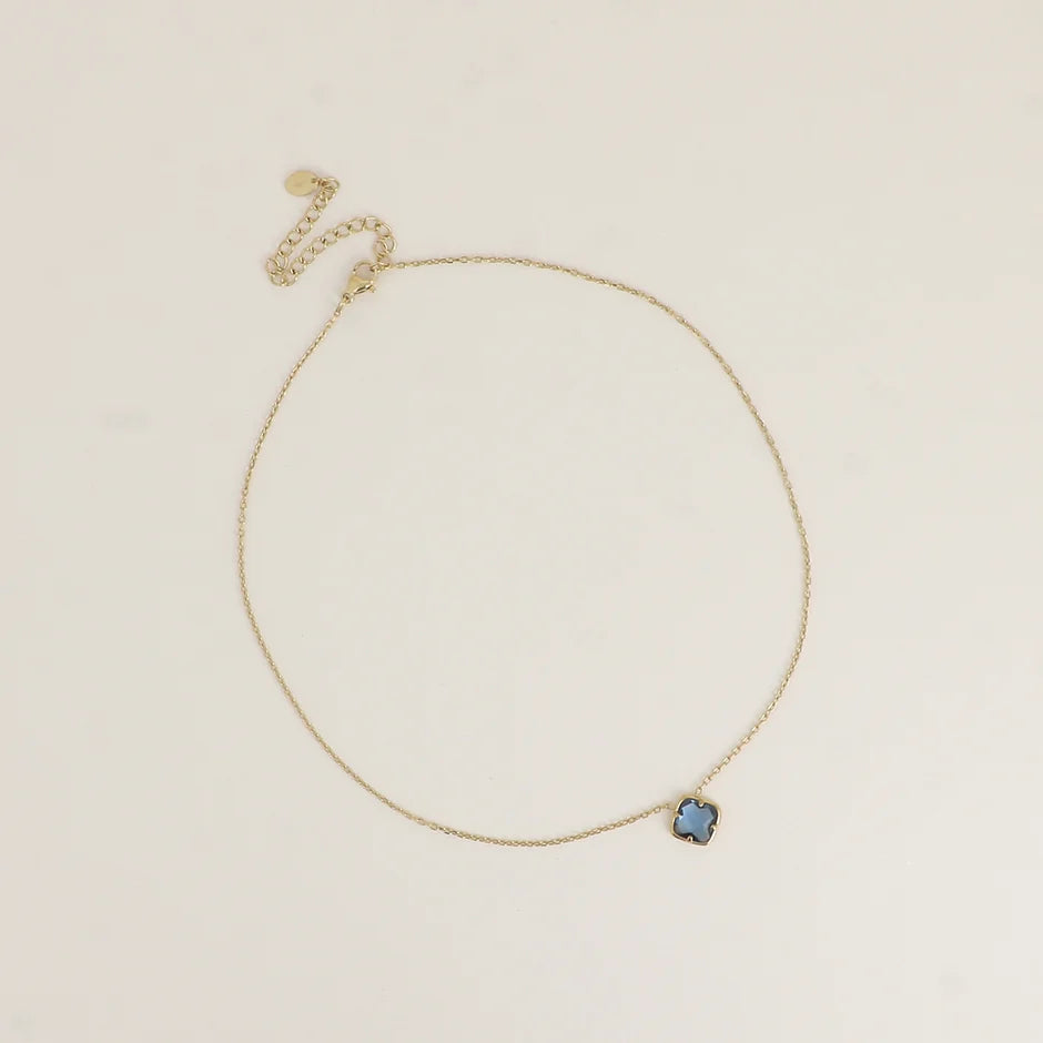 Blue Amber Pendant Necklace