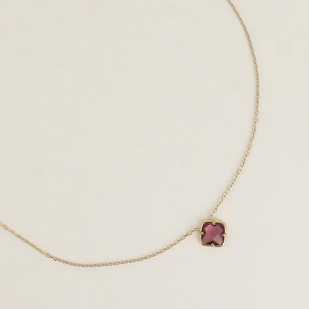 Violet Amber Pendant Necklace