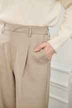 Ecru Wide Leg Trousers