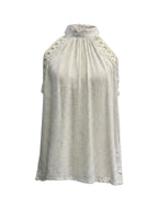 Beige Linen Halter Neck Top
