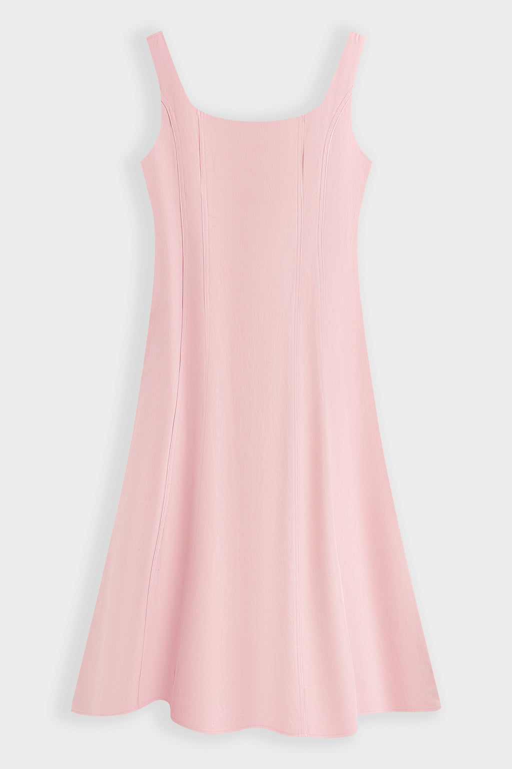 Pink Denim Flared Dress