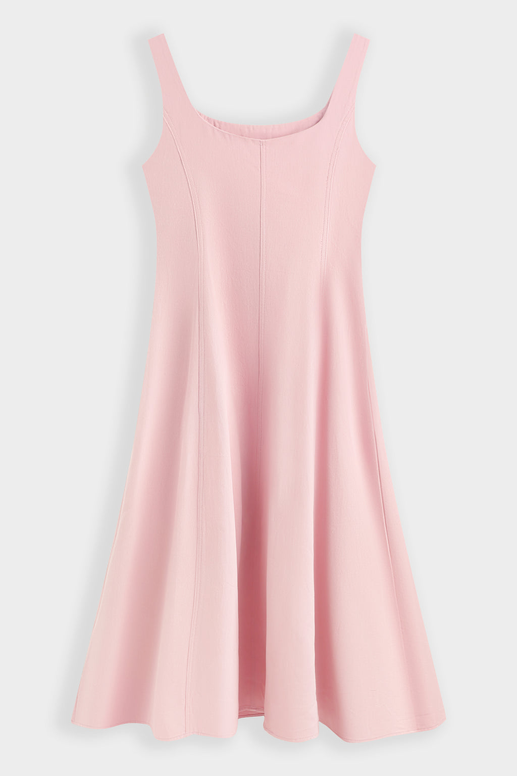 Pink Denim Flared Dress