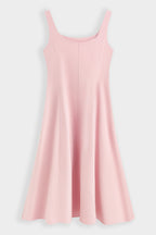 Pink Denim Flared Dress