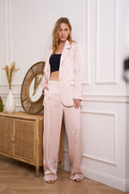 Blush Pink Satin Blazer