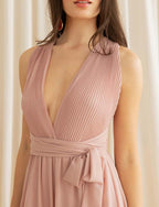 Blush Pink Wrap Maxi Dress