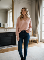 Blush V Neck Knit