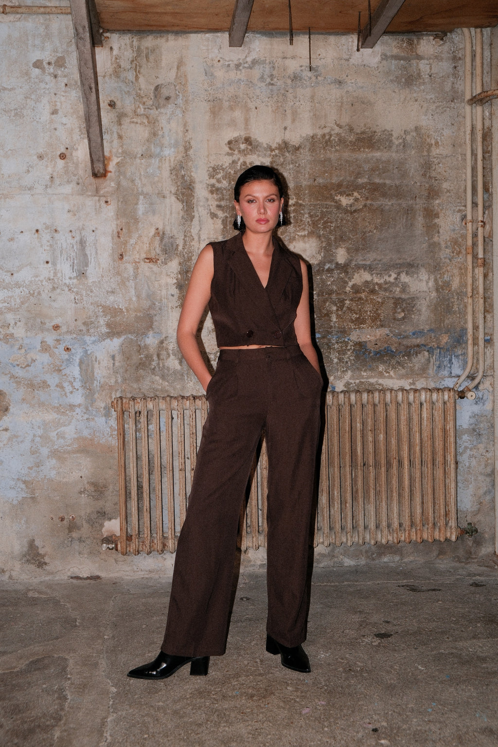 Brown Wide Leg Trousers