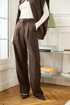 Brown Wide Leg Trousers
