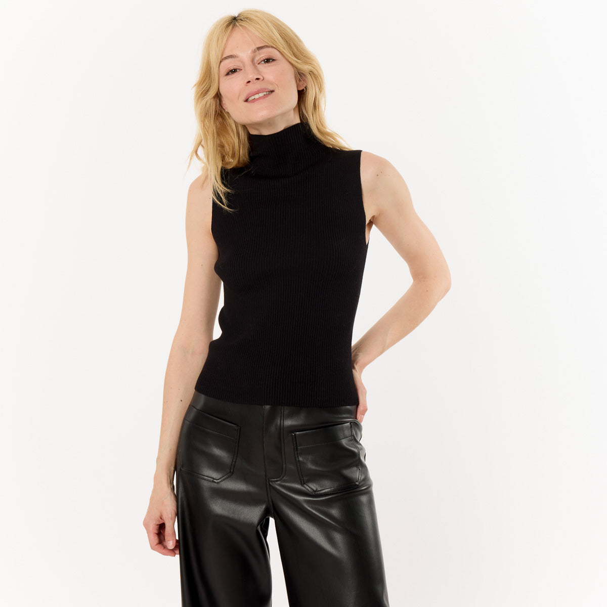 Black Knit Turtle Neck