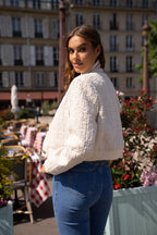 Ivory Sequin Cropped Jacket