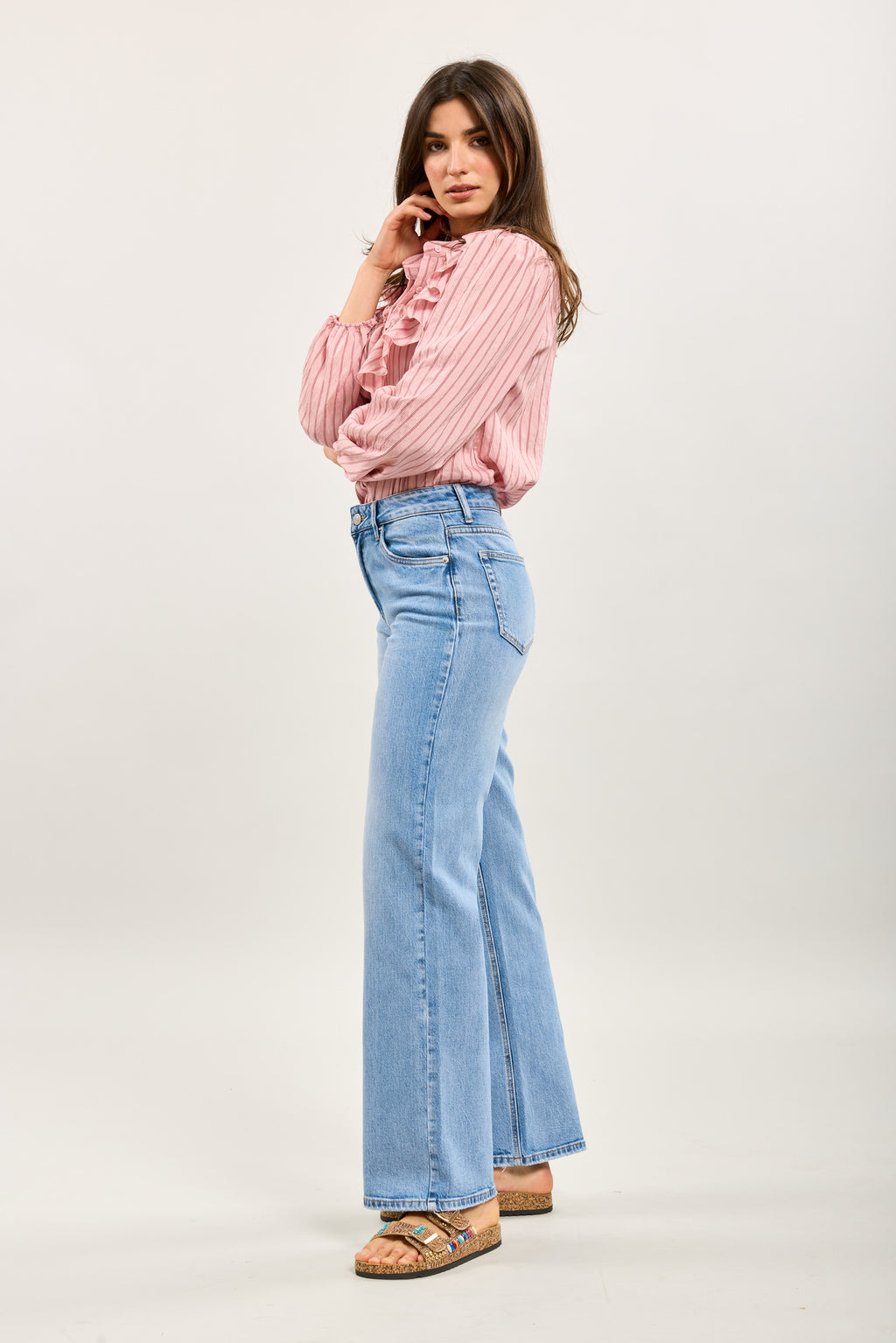 Light Wash Straight Leg Jeans