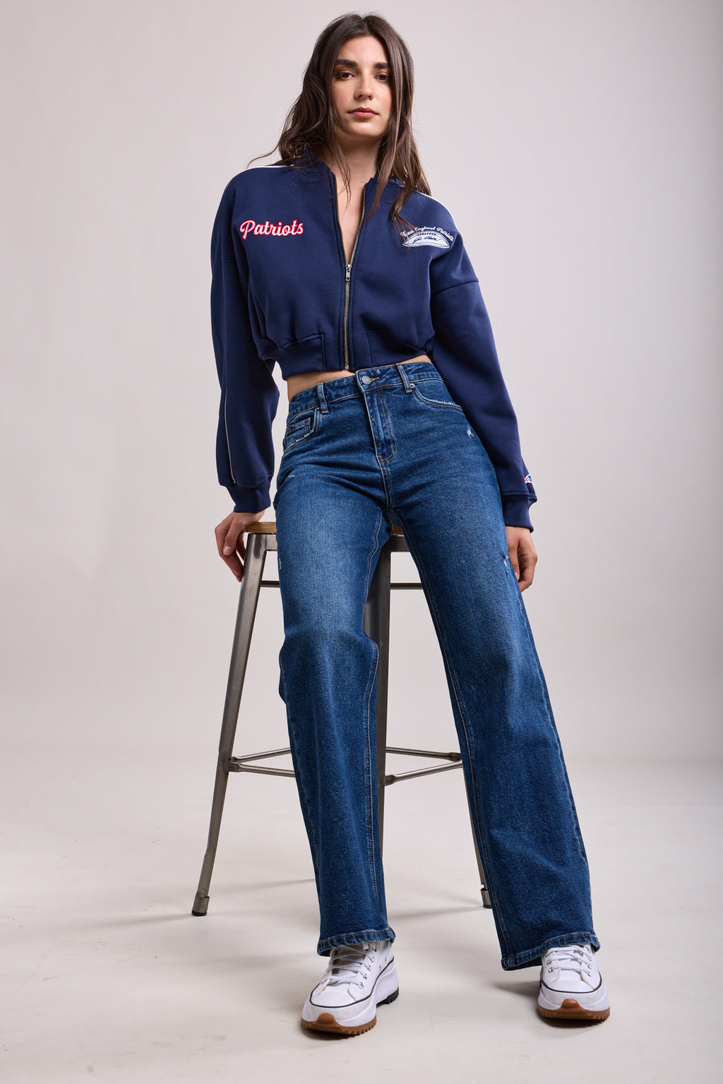 Blue Wash Straight Leg Jeans