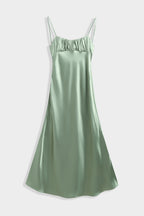 Sage Ruched Slip Dress