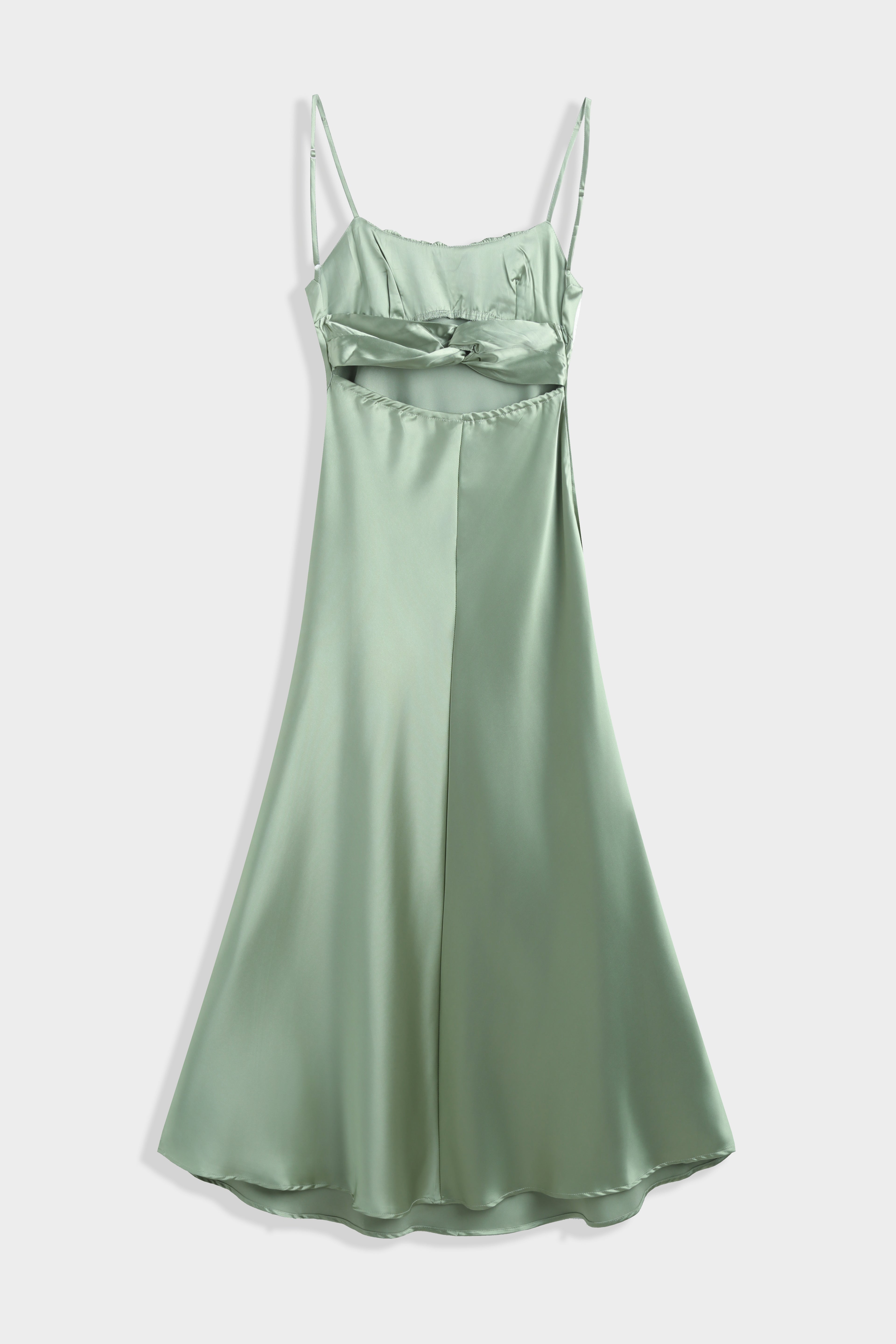 Sage Ruched Slip Dress
