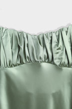Sage Ruched Slip Dress