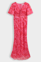Fuchsia Floral Print Dress