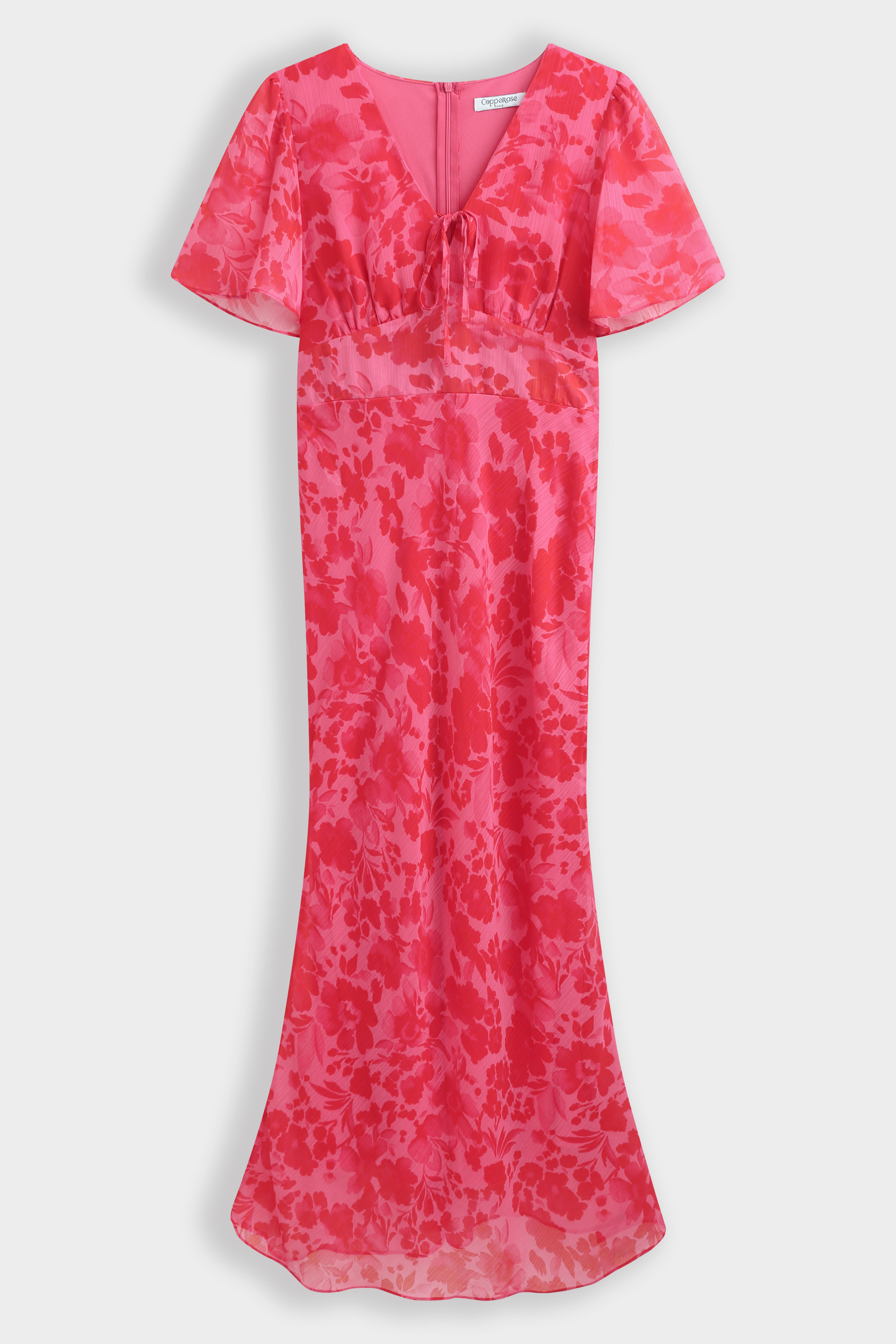 Fuchsia Floral Print Dress