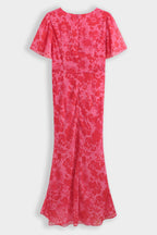 Fuchsia Floral Print Dress