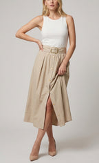 Luna Two Toned Belted Midi Dress