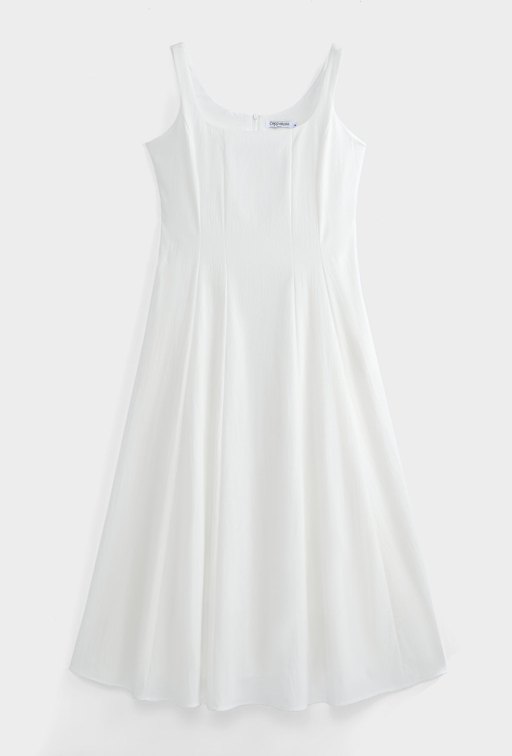 White Square Neck Flared Dress