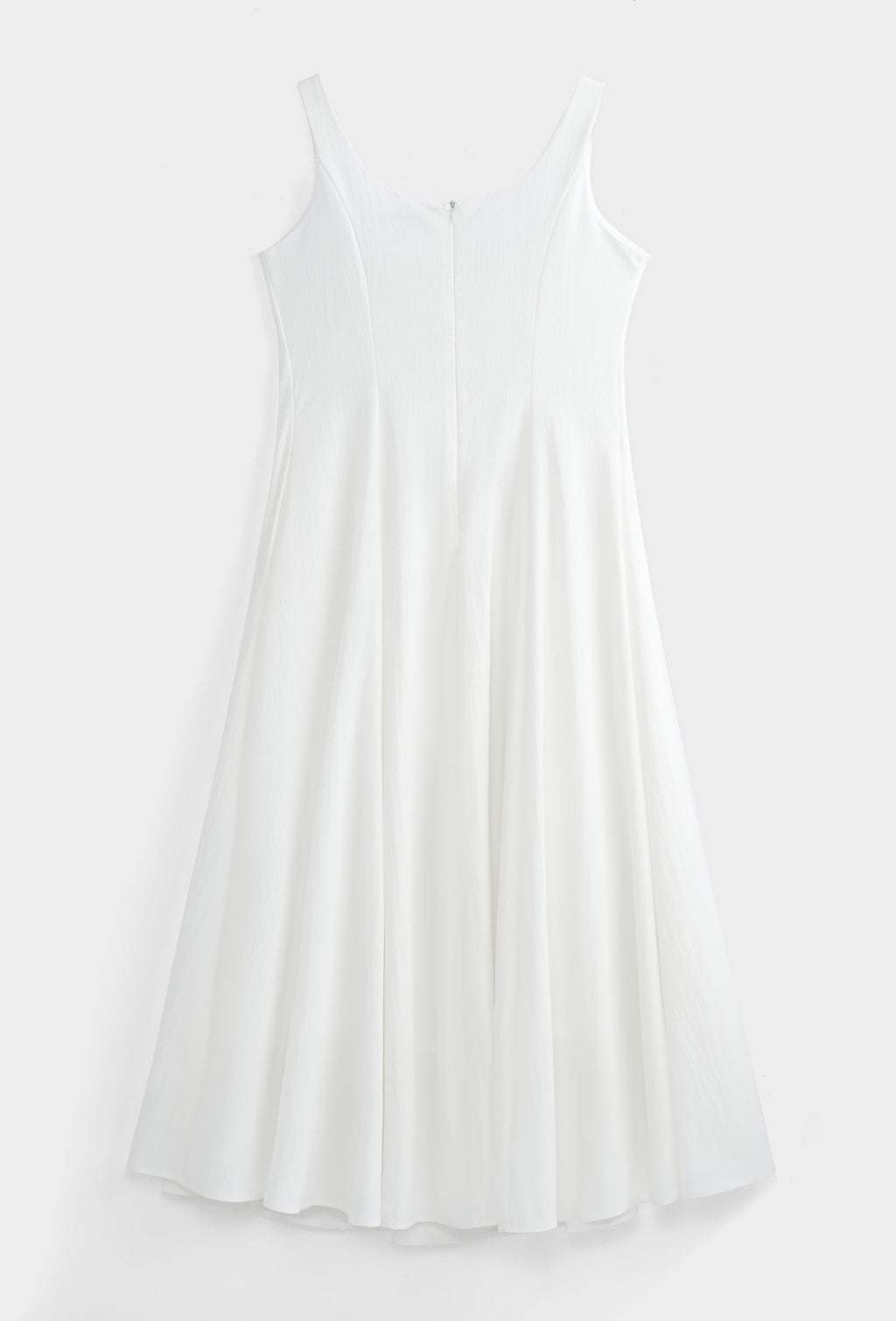 White Square Neck Flared Dress