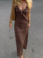 Black Ruffle Polka Dot Dress