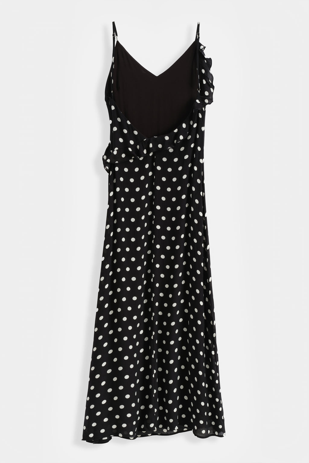 Black Ruffle Polka Dot Dress