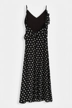 Black Ruffle Polka Dot Dress