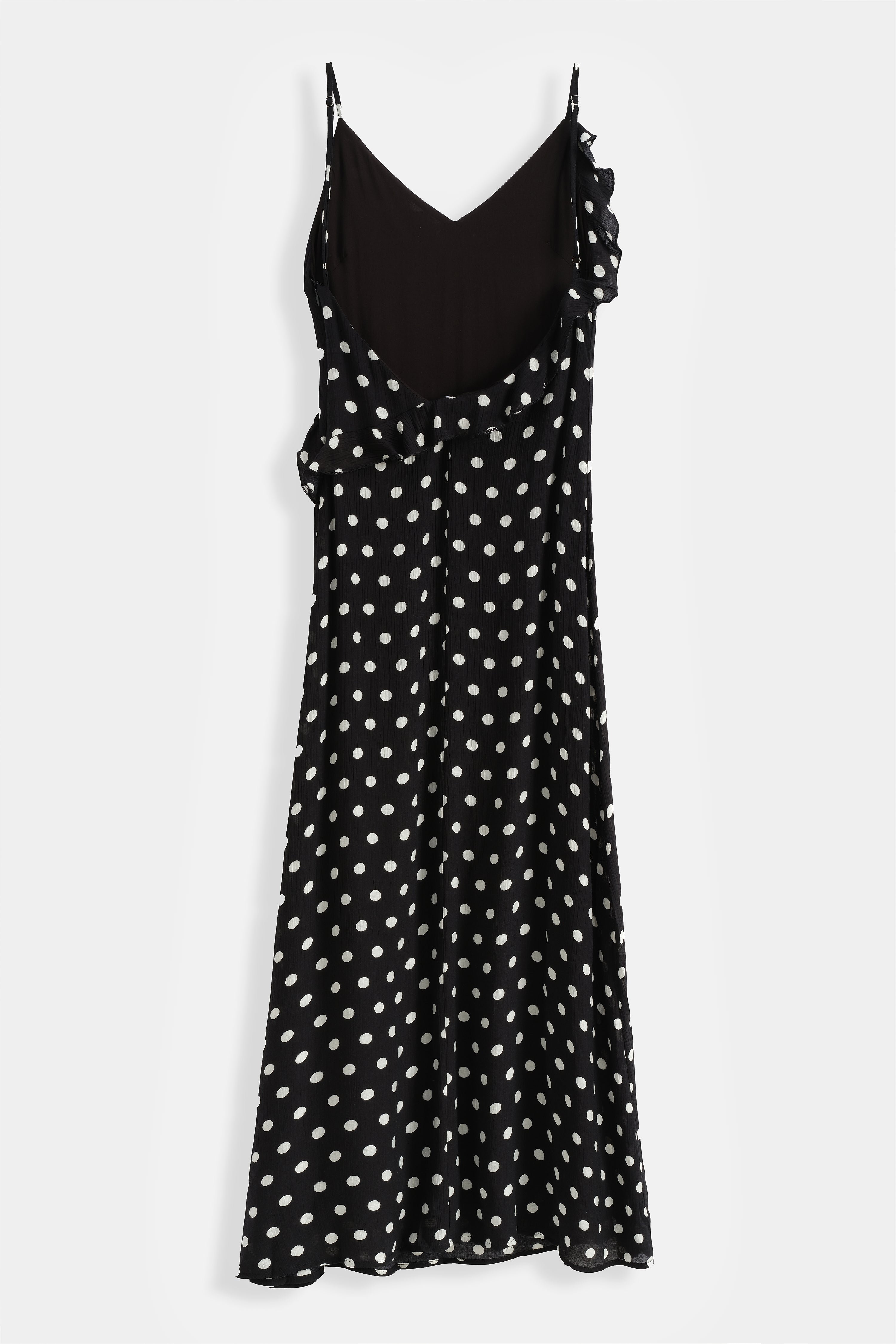 Black Ruffle Polka Dot Dress