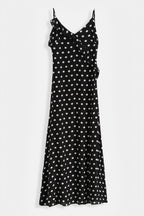 Black Ruffle Polka Dot Dress