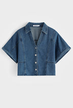 Cropped Denim Shirt