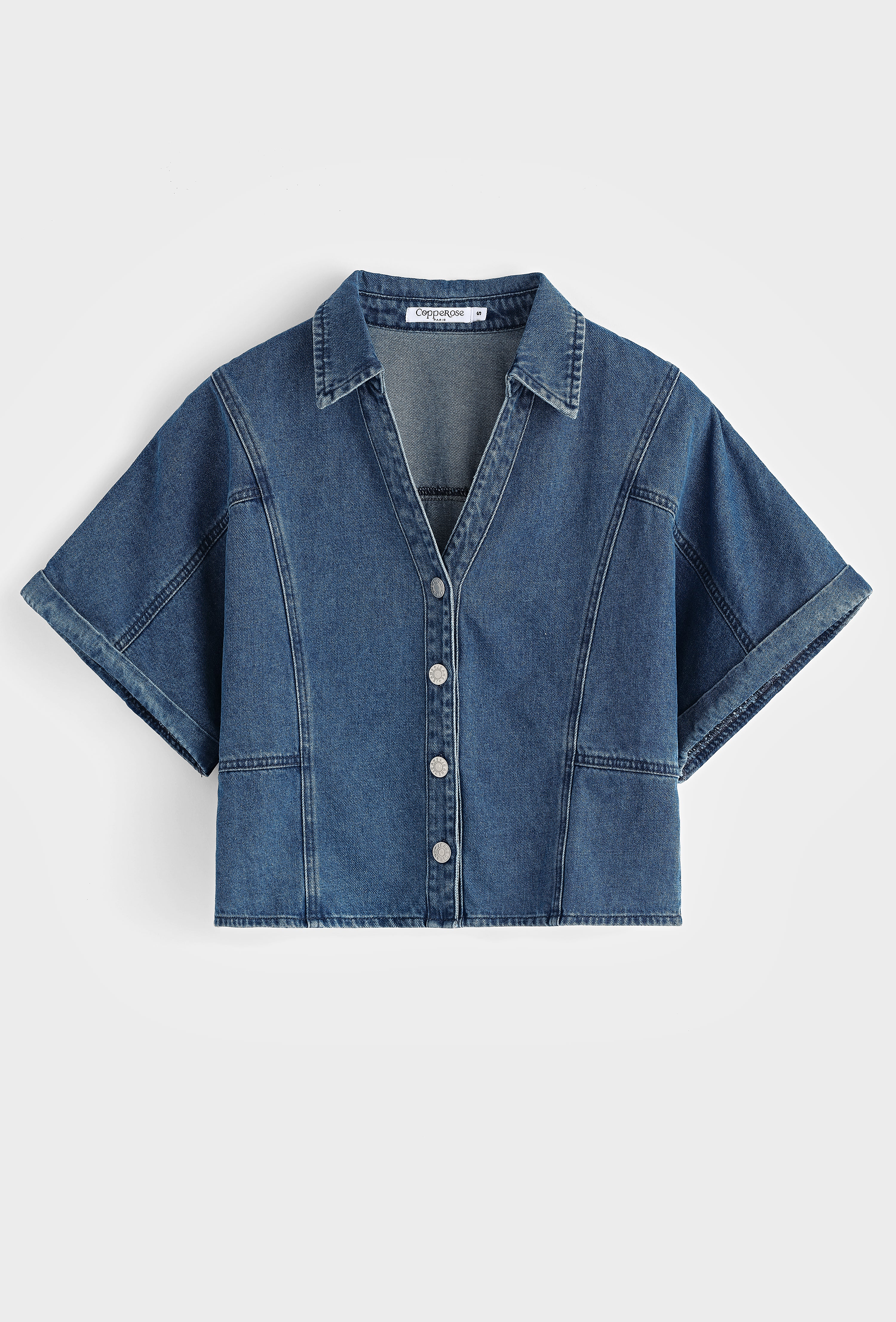Cropped Denim Shirt