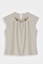 Beige Beaded Co-ord Set