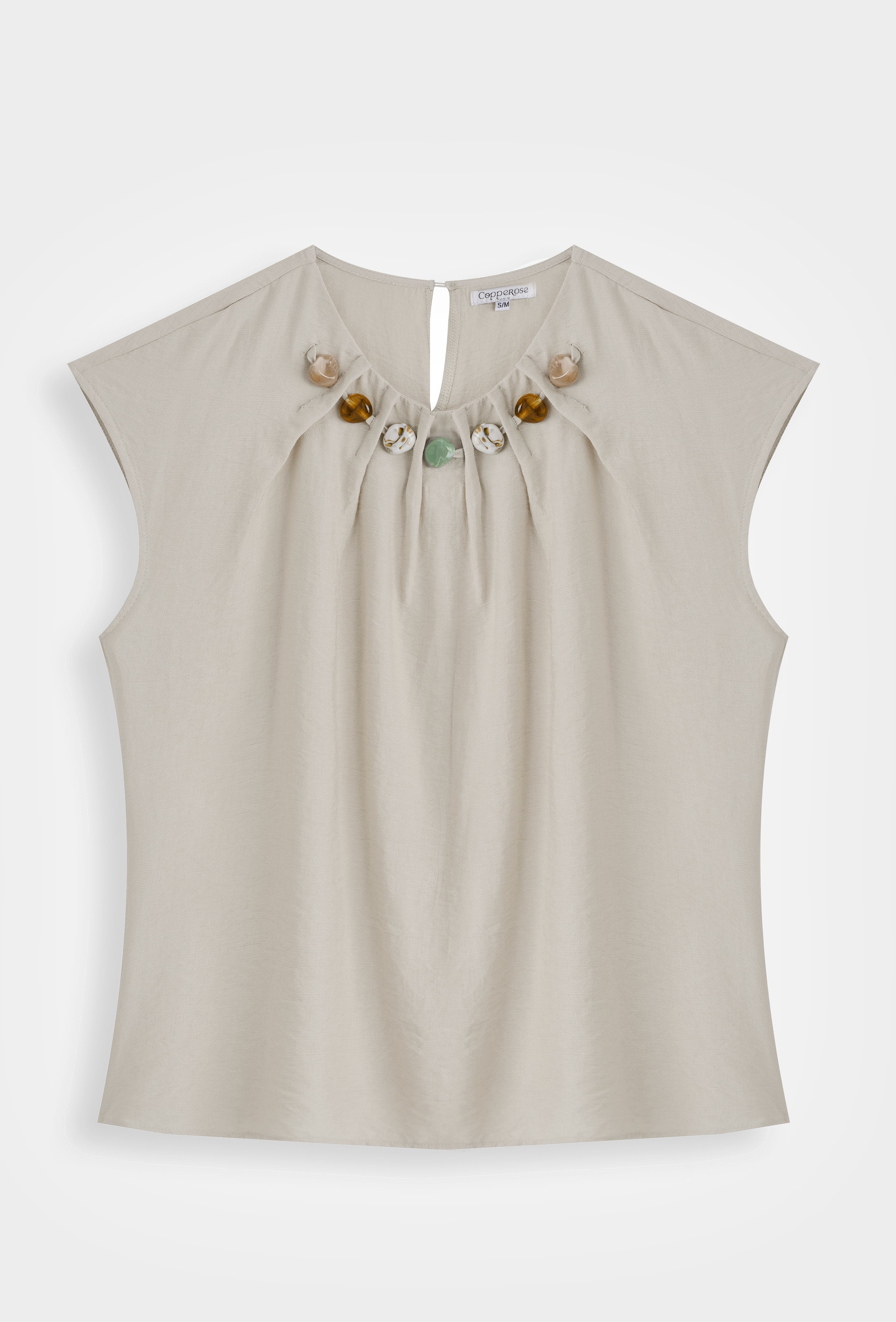 Beige Beaded Co-ord Set