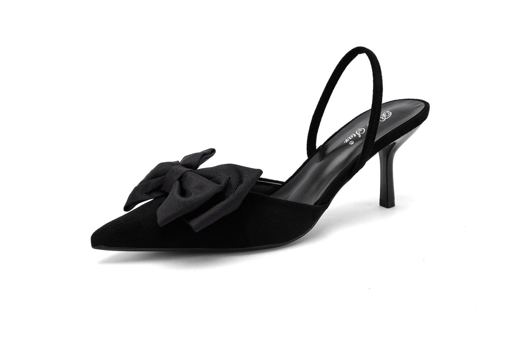 Black Bow Slingback Heel