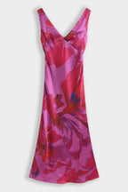 Purple Print Maxi Dress