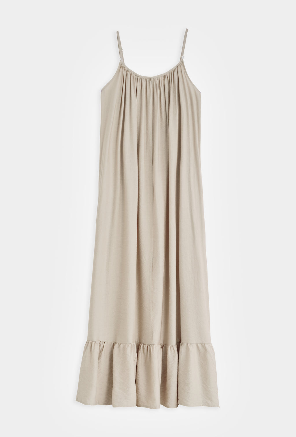 Beige Beaded Maxi Dress