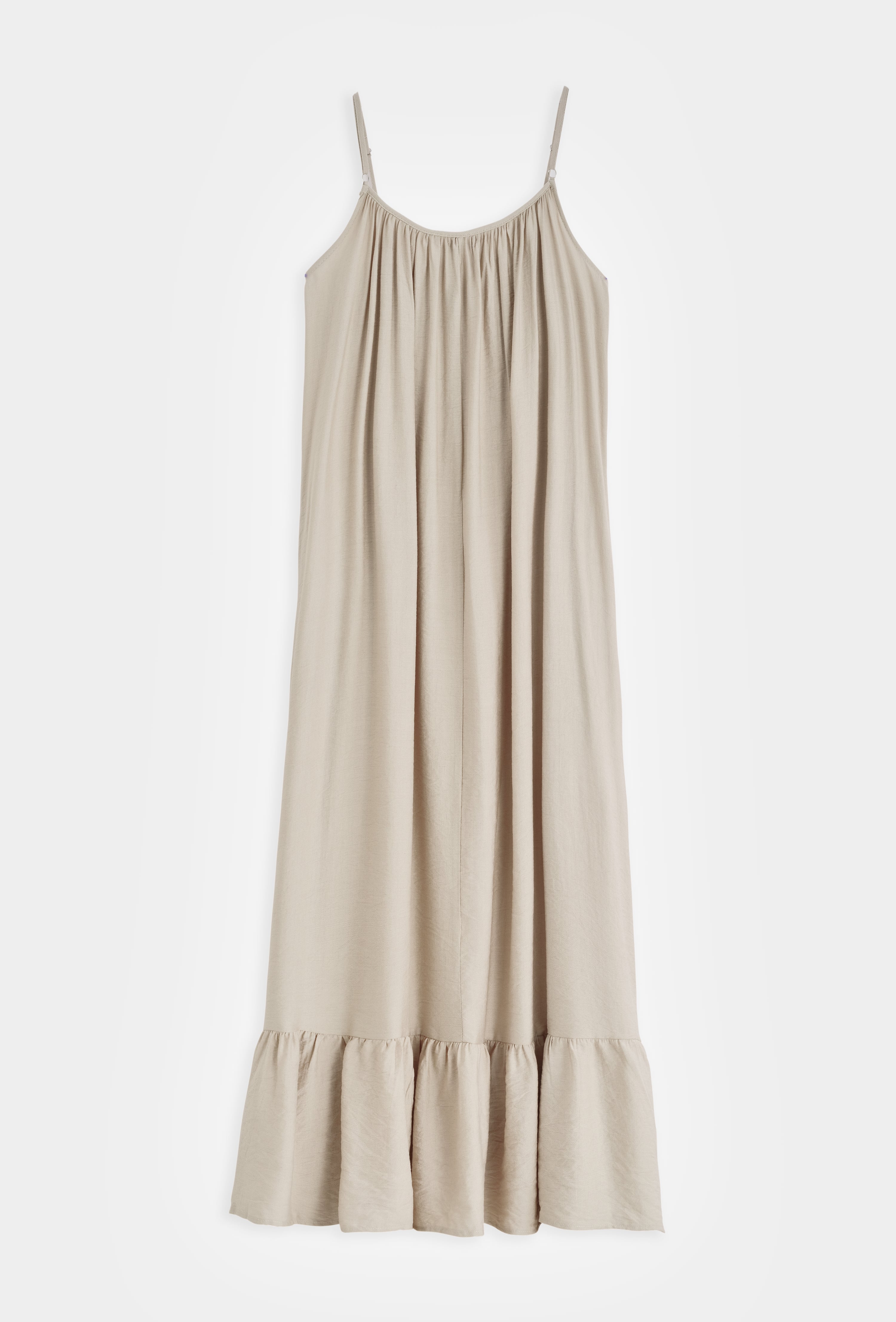Beige Beaded Maxi Dress