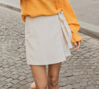 Wrap Front Linen Skort