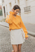 Wrap Front Linen Skort
