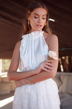 White Elizabeth Satin Top