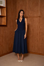 Navy Taffeta Dress