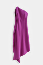 Magenta Amara One Shoulder Drape Dress