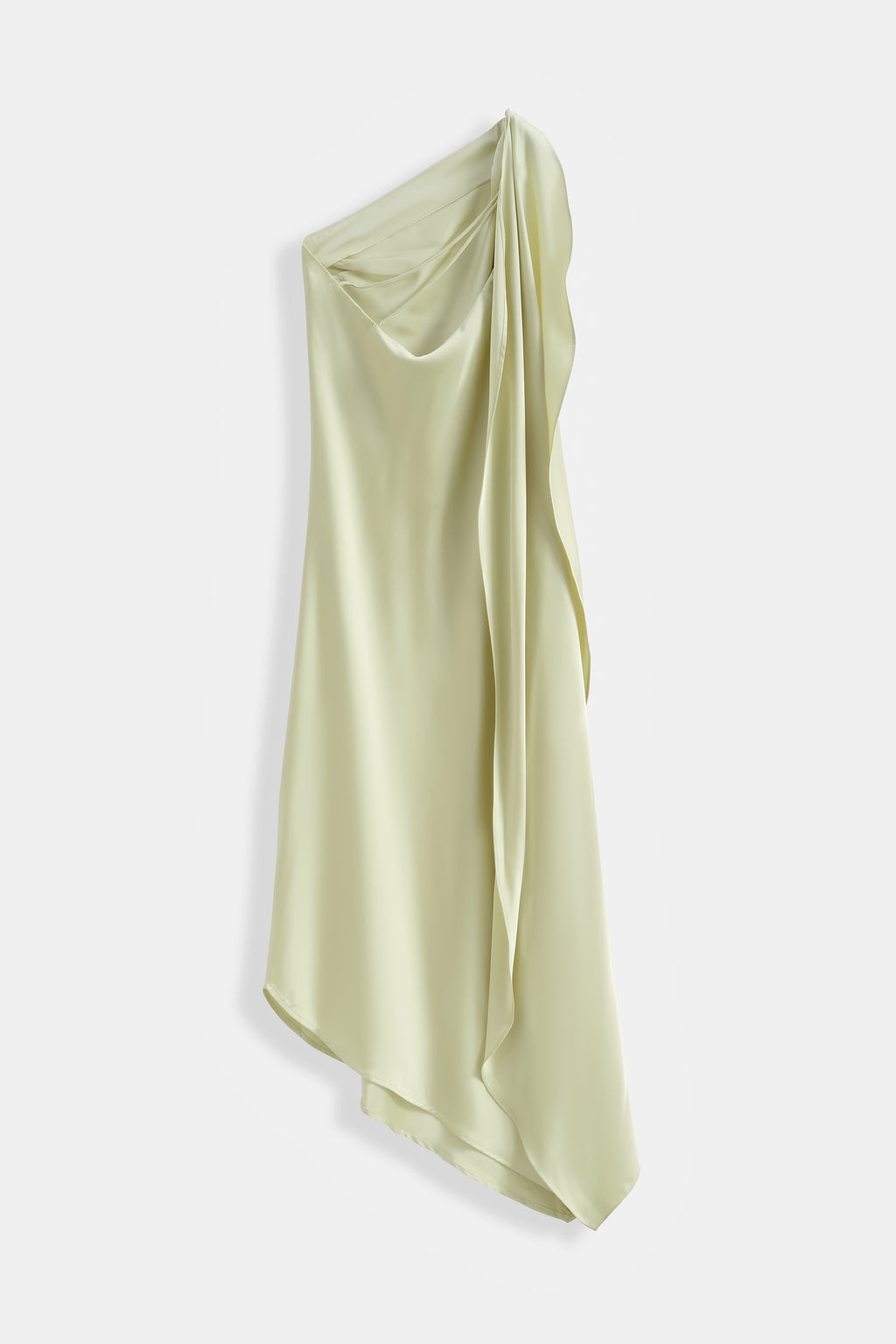 Pistachio Amara One Shoulder Drape Dress