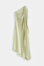 Pistachio Amara One Shoulder Drape Dress
