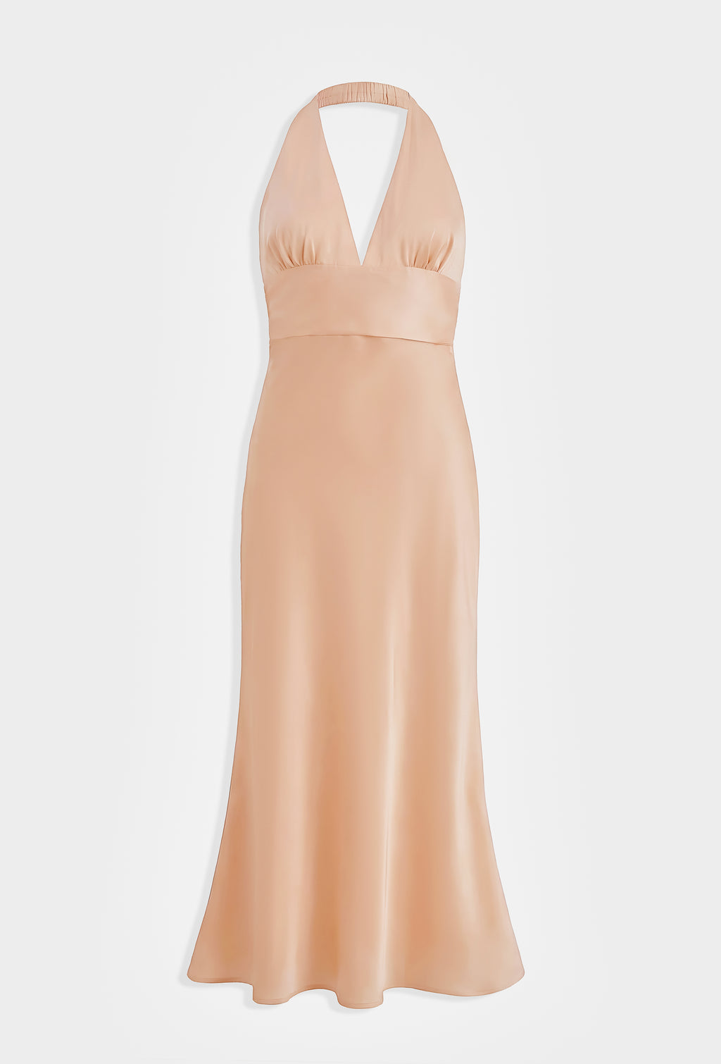 Salmon Halter Neck Dress